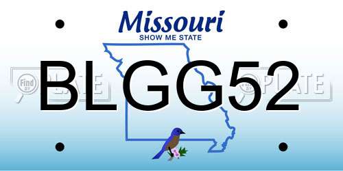 BLGG52 Missouri License Plate