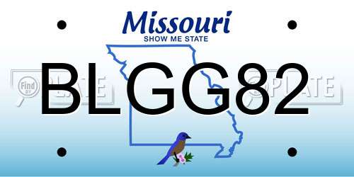BLGG82 Missouri License Plate