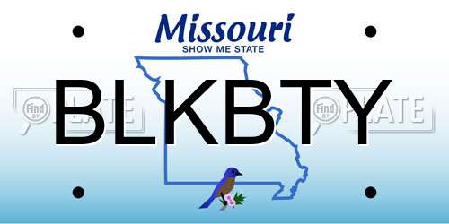 BLKBTY Missouri License Plate