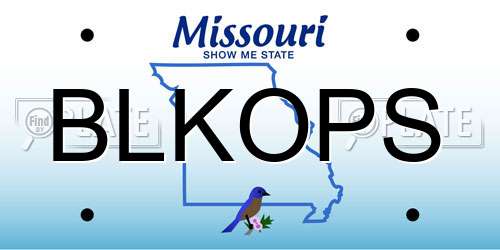 BLKOPS Missouri License Plate
