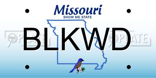 BLKWD Missouri License Plate