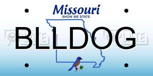 BLLDOG Missouri License Plate