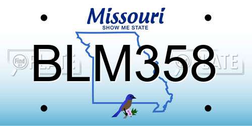 BLM358 Missouri License Plate