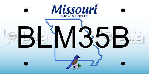 BLM35B Missouri License Plate