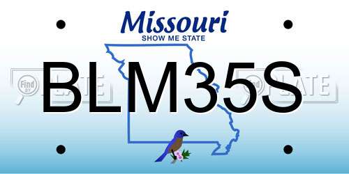 BLM35S Missouri License Plate