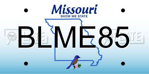 BLME85 Missouri License Plate