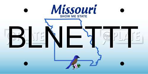 BLNETTT Missouri License Plate