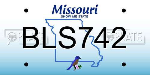 BLS742 Missouri License Plate