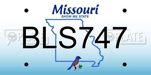 BLS747 Missouri License Plate
