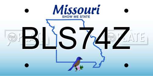 BLS74Z Missouri License Plate
