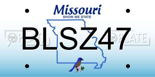 BLSZ47 Missouri License Plate