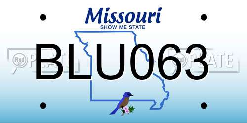 BLU063 Missouri License Plate