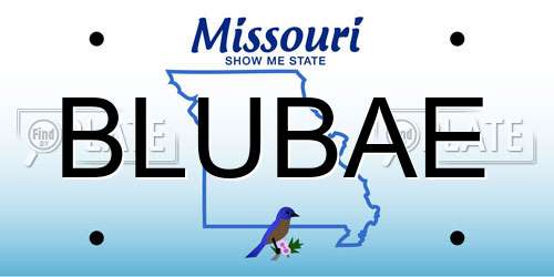 BLUBAE Missouri License Plate