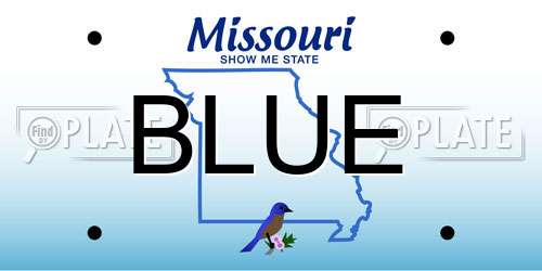 BLUE Missouri License Plate