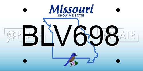 BLV698 Missouri License Plate