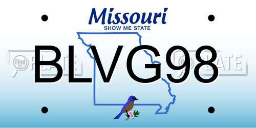 BLVG98 Missouri License Plate