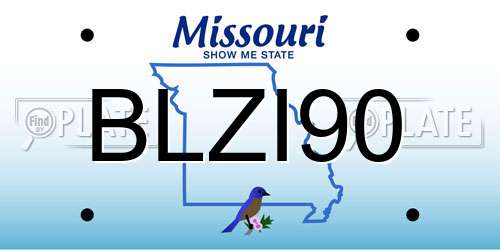 BLZI90 Missouri License Plate