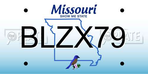 BLZX79 Missouri License Plate