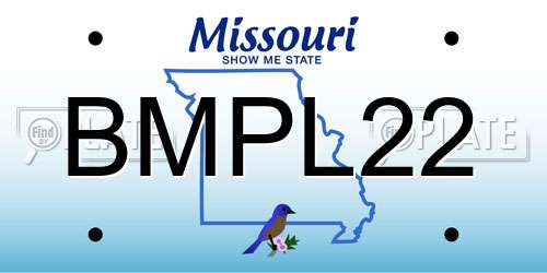 BMPL22 Missouri License Plate