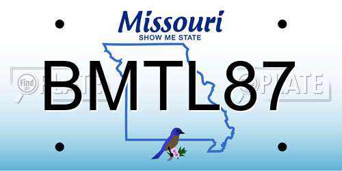BMTL87 Missouri License Plate