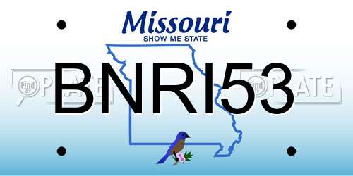 BNRI53 Missouri License Plate