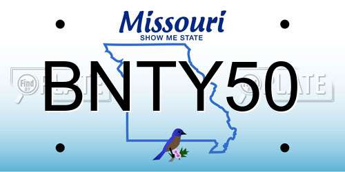 BNTY50 Missouri License Plate