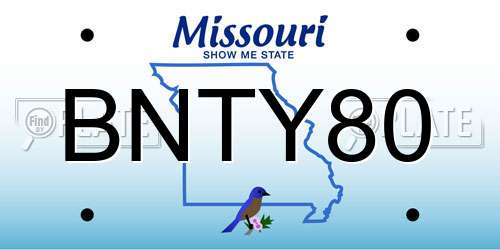 BNTY80 Missouri License Plate