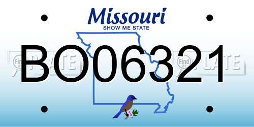 BO06321 Missouri License Plate