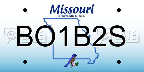 BO1B2S Missouri License Plate