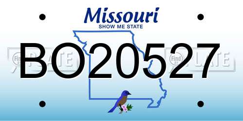 BO20527 Missouri License Plate