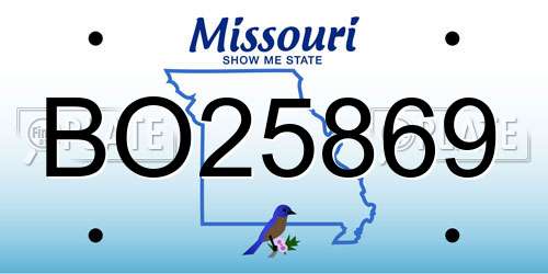 BO25869 Missouri License Plate