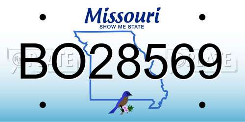 BO28569 Missouri License Plate
