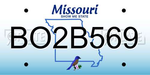 BO2B569 Missouri License Plate