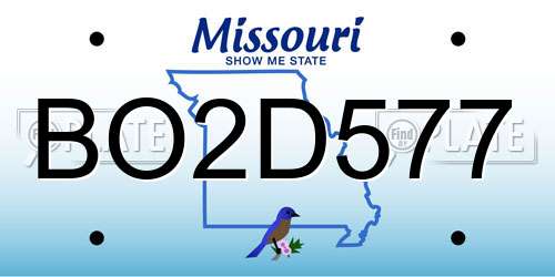 BO2D577 Missouri License Plate