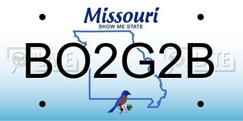 BO2G2B Missouri License Plate