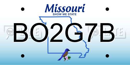 BO2G7B Missouri License Plate