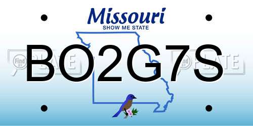 BO2G7S Missouri License Plate