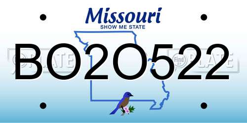 BO2O522 Missouri License Plate