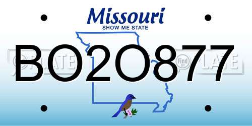 BO2O877 Missouri License Plate