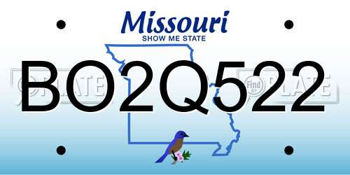 BO2Q522 Missouri License Plate