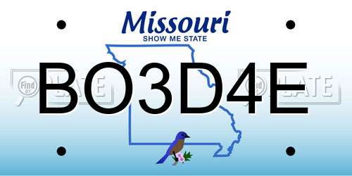 BO3D4E Missouri License Plate