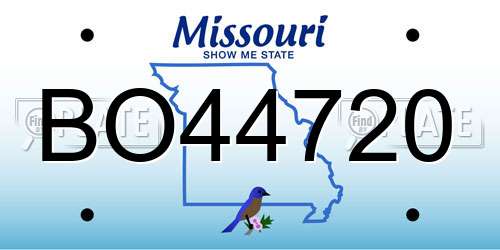 BO44720 Missouri License Plate