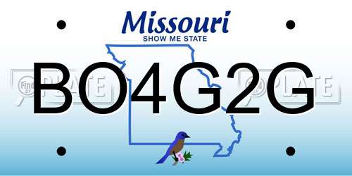 BO4G2G Missouri License Plate