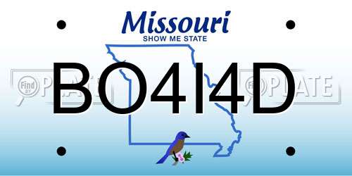 BO4I4D Missouri License Plate