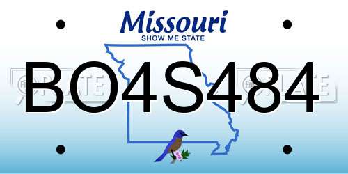 BO4S484 Missouri License Plate