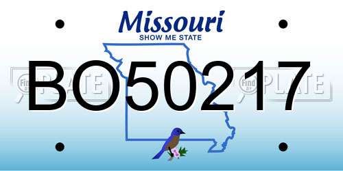 BO50217 Missouri License Plate