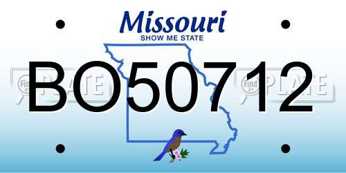 BO50712 Missouri License Plate