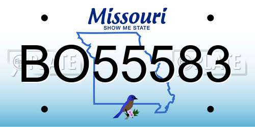 BO55583 Missouri License Plate