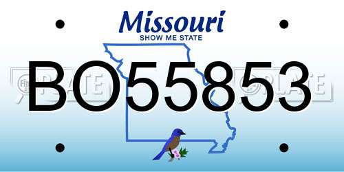 BO55853 Missouri License Plate