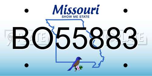 BO55883 Missouri License Plate